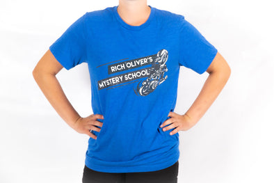 ROMS Blue diagonal logo T-shirt